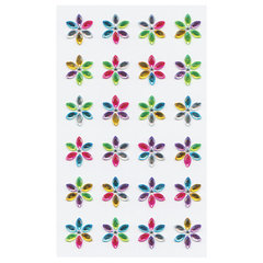 Стразы самоклеящиеся &laquo;Цветы&raquo;, радужные, 20 мм, 24 шт., на подложке, ОСТРОВ СОКРОВИЩ, 661573