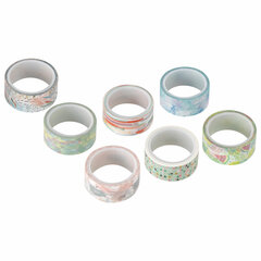 Клейкие WASHI-ленты для декора &laquo;Микс №1&raquo;, 15 мм х 3 м, 7 цветов, рисовая бумага, ОСТРОВ СОКРОВИЩ, 661709