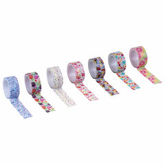 Клейкие WASHI-ленты для декора &laquo;Микс №2&raquo;, 15 мм х 3 м, 7 цветов, рисовая бумага, ОСТРОВ СОКРОВИЩ, 661710