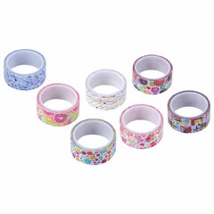 Клейкие WASHI-ленты для декора &laquo;Микс №2&raquo;, 15 мм х 3 м, 7 цветов, рисовая бумага, ОСТРОВ СОКРОВИЩ, 661710