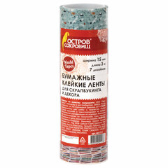 Клейкие WASHI-ленты для декора &laquo;Микс №3&raquo;, 15 мм х 3 м, 7 цветов, рисовая бумага, ОСТРОВ СОКРОВИЩ, 661711