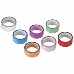 Клейкие ленты полимерные для декора с блестками &laquo;ИНТЕНСИВ&raquo;, 15 мм х 3 м, 7 цветов, ОСТРОВ СОКРОВИЩ, 661715