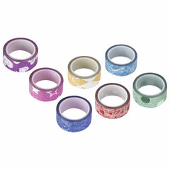 Клейкие ленты полимерные для декора с блестками &laquo;УЗОРЫ&raquo;, 15 мм х 3 м, 7 цветов, ОСТРОВ СОКРОВИЩ, 661718