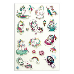 Наклейки зефирные &laquo;Единороги&raquo;, многоразовые, 10&times;15 см, ЮНЛАНДИЯ, 661785