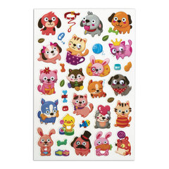 Наклейки виниловые &laquo;Зверята&raquo;, многоразовые, 10&times;15 см, ЮНЛАНДИЯ, 661806