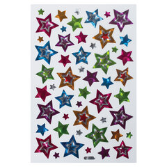 Наклейки виниловые &laquo;Звезды&raquo;, многоразовые, голографические, 14&times;21 см, ЮНЛАНДИЯ, 661809