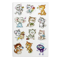Наклейки гелевые &laquo;Кошки-мышки&raquo;, многоразовые, с тиснением фольгой, 10&times;15 см, ЮНЛАНДИЯ, 661815