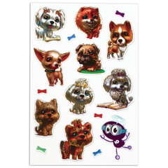 Наклейки гелевые &laquo;Собачки&raquo;, многоразовые, с тиснением фольгой, 10&times;15 см, ЮНЛАНДИЯ, 661818