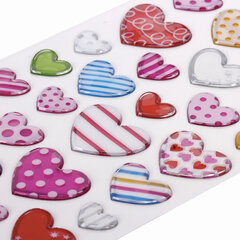 Наклейки объемные &laquo;Сердца&raquo;, многоразовые, 10&times;15 см, ЮНЛАНДИЯ, 661832