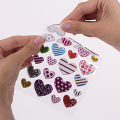 Наклейки объемные &laquo;Сердца&raquo;, многоразовые, 10&times;15 см, ЮНЛАНДИЯ, 661832