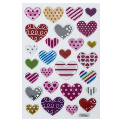 Наклейки объемные &laquo;Сердца&raquo;, многоразовые, 10&times;15 см, ЮНЛАНДИЯ, 661832