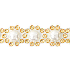 Стразы самоклеящиеся на ленте &laquo;ЖЕМЧУЖНЫЕ&raquo;, 15 мм, 4 ленты, на подложке, ОСТРОВ СОКРОВИЩ, 662244