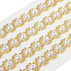 Стразы самоклеящиеся на ленте &laquo;ЖЕМЧУЖНЫЕ&raquo;, 15 мм, 4 ленты, на подложке, ОСТРОВ СОКРОВИЩ, 662244