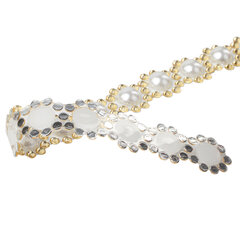 Стразы самоклеящиеся на ленте &laquo;ЖЕМЧУЖНЫЕ&raquo;, 15 мм, 4 ленты, на подложке, ОСТРОВ СОКРОВИЩ, 662244