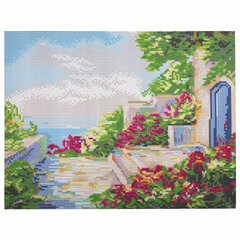 Картина стразами (алмазная мозаика) 30&times;40 см, ОСТРОВ СОКРОВИЩ &laquo;Домик у моря&raquo;, без подрамника, 662400