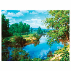 Картина стразами (алмазная мозаика) 30&times;40 см, ОСТРОВ СОКРОВИЩ &laquo;На берегу реки&raquo;, без подрамника, 662407