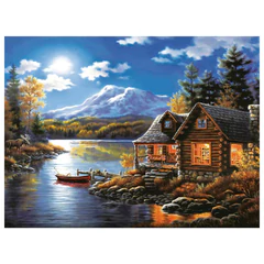 Картина стразами (алмазная мозаика) 30&times;40 см, ОСТРОВ СОКРОВИЩ &laquo;Вечер в горах&raquo;, без подрамника, 662409