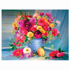 Картина стразами (алмазная мозаика) 40&times;50 см, ОСТРОВ СОКРОВИЩ &laquo;Цветы&raquo;, без подрамника, 662415