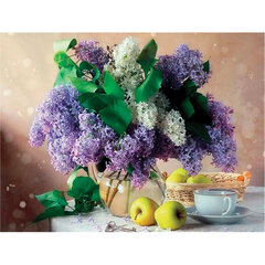 Картина стразами (алмазная мозаика) 40&times;50 см, ОСТРОВ СОКРОВИЩ &laquo;Букет сирени&raquo;, на подрамнике, 662430