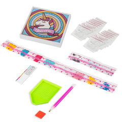 Картина стразами (алмазная мозаика) 20&times;20 см, ЮНЛАНДИЯ &laquo;Единорог&raquo;, в деревянной рамке, 662436