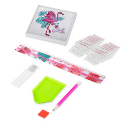 Картина стразами (алмазная мозаика) 20&times;20 см, ЮНЛАНДИЯ &laquo;Фламинго&raquo;, в деревянной рамке, 662438