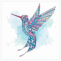 Картина стразами (алмазная мозаика) сияющая 30&times;30 см ОСТРОВ СОКРОВИЩ &laquo;Красочный полёт&raquo;, без подрамника, 662444