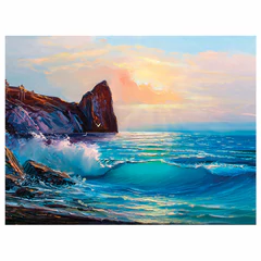 Картина стразами (алмазная мозаика) 60&times;80 см, ОСТРОВ СОКРОВИЩ &laquo;Море&raquo;, без подрамника, 662453