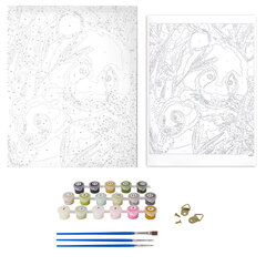 Картина по номерам 40&times;50 см, ОСТРОВ СОКРОВИЩ &laquo;Панды&raquo;, на подрамнике, акриловые краски, 3 кисти, 662471