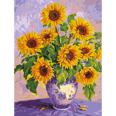 Картина по номерам 40&times;50 см, ОСТРОВ СОКРОВИЩ &laquo;Подсолнухи&raquo;, на подрамнике, акриловые краски, 3 кисти, 662483