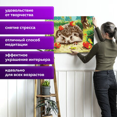 Картина по номерам 40х50 см, ОСТРОВ СОКРОВИЩ "Ежик", на подрамнике, акриловые краски, 3 кисти, 662490