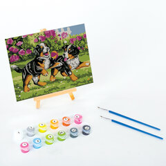 Картина по номерам 15&times;20 см, ЮНЛАНДИЯ &laquo;Щенки на прогулке&raquo;, на холсте, акрил, кисти, 662501