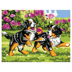 Картина по номерам 15&times;20 см, ЮНЛАНДИЯ &laquo;Щенки на прогулке&raquo;, на холсте, акрил, кисти, 662501