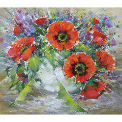 Картина стразами (алмазная мозаика) 30&times;40 см, ОСТРОВ СОКРОВИЩ &laquo;Букет маков&raquo;, без подрамника, 662572