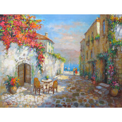 Картина стразами (алмазная мозаика) 40&times;50 см, ОСТРОВ СОКРОВИЩ &laquo;Маленькое кафе&raquo;, без подрамника, 662585