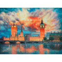 Картина стразами (алмазная мозаика) 40&times;50 см, ОСТРОВ СОКРОВИЩ &laquo;Небо Лондона&raquo;, на подрамнике, 662592