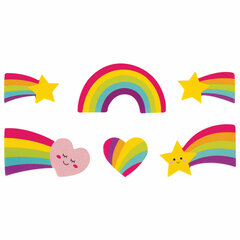 Наклейки из EVA &laquo;Единорог и радуга&raquo;, 24 штуки, ассорти, ЮНЛАНДИЯ, 662685