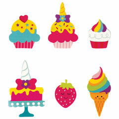 Наклейки из EVA &laquo;Единорог и радуга&raquo;, 24 штуки, ассорти, ЮНЛАНДИЯ, 662685