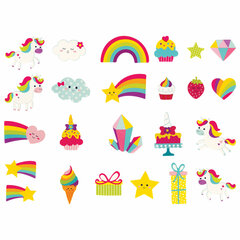 Наклейки из EVA &laquo;Единорог и радуга&raquo;, 24 штуки, ассорти, ЮНЛАНДИЯ, 662685