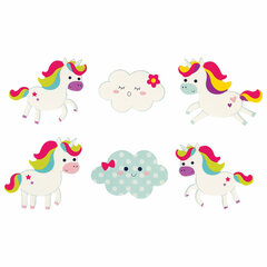 Наклейки из EVA &laquo;Единорог и радуга&raquo;, 24 штуки, ассорти, ЮНЛАНДИЯ, 662685