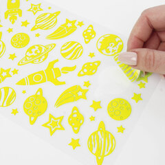 Наклейки флуоресцентные &laquo;Космос&raquo;, светятся в темноте, 44 штуки, ассорти, 14&times;21 см, ЮНЛАНДИЯ, 662694