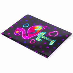 Блокнот МАЛЫЙ ФОРМАТ (103&times;148 мм) А6, 32 л., сшивка, голограмма, клетка, ЮНЛАНДИЯ, Фламинго, 662701