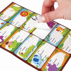 Наклейки для маркировки школьных принадлежностей &laquo;Зверушки&raquo;, 12 штук, 14&times;21 см, ЮНЛАНДИЯ, 662708