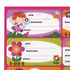 Наклейки для маркировки школьных принадлежностей &laquo;Принцессы&raquo;, 12 штук, 14&times;21 см, ЮНЛАНДИЯ, 662709