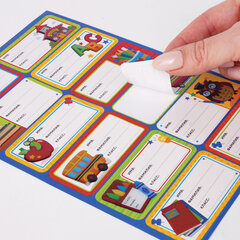 Наклейки для маркировки школьных принадлежностей &laquo;Школа&raquo;, 12 штук, ассорти, 14&times;21 см, ЮНЛАНДИЯ, 662711