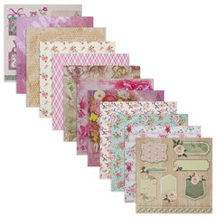 Бумага для скрапбукинга 15&times;15 см &laquo;Шебби-шик&raquo;, двусторонняя, 12 листов, 12 дизайнов, 180 г/<wbr/>м<sup>2</sup>, ОСТРОВ СОКРОВИЩ, 662761