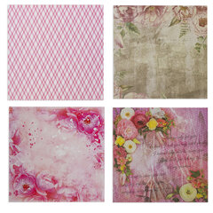 Бумага для скрапбукинга 15&times;15 см &laquo;Шебби-шик&raquo;, двусторонняя, 12 листов, 12 дизайнов, 180 г/<wbr/>м<sup>2</sup>, ОСТРОВ СОКРОВИЩ, 662761