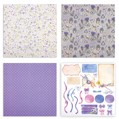 Бумага для скрапбукинга 30&times;30 см &laquo;Прованс&raquo;, двусторонняя, 12 листов, 12 дизайнов, 180 г/<wbr/>м<sup>2</sup>, ОСТРОВ СОКРОВИЩ, 662765