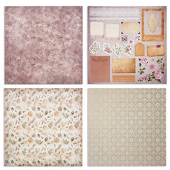 Бумага для скрапбукинга 30&times;30 см &laquo;Винтаж&raquo;, двусторонняя, 12 листов, 12 дизайнов, 180 г/<wbr/>м<sup>2</sup>, ОСТРОВ СОКРОВИЩ, 662766