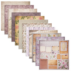 Бумага для скрапбукинга 30&times;30 см &laquo;Винтаж&raquo;, двусторонняя, 12 листов, 12 дизайнов, 180 г/<wbr/>м<sup>2</sup>, ОСТРОВ СОКРОВИЩ, 662766