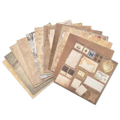 Бумага для скрапбукинга 30&times;30 см &laquo;Ретро&raquo;, двусторонняя, 12 листов, 12 дизайнов, 180 г/<wbr/>м<sup>2</sup>, ОСТРОВ СОКРОВИЩ, 662767